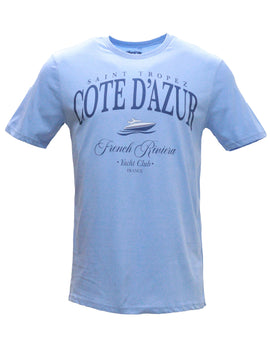 Sky Blue Graphic T-Shirts Nawao.com