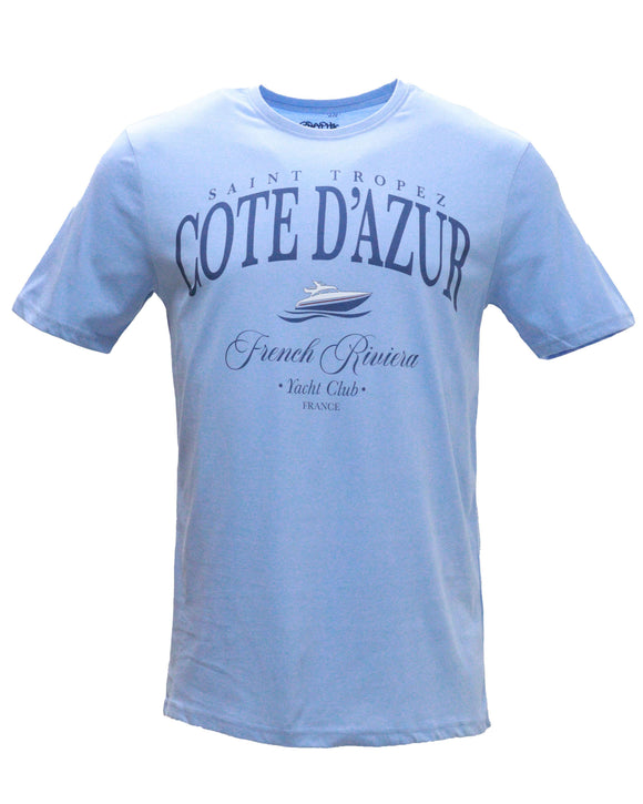 Sky Blue Graphic T-Shirts Nawao.com