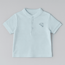 Sky Blue Henley Polo Nawao.com