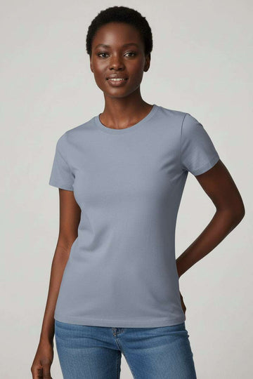 Sky Blue  Short Sleeve Crew Neck T Shirt Nawao.com