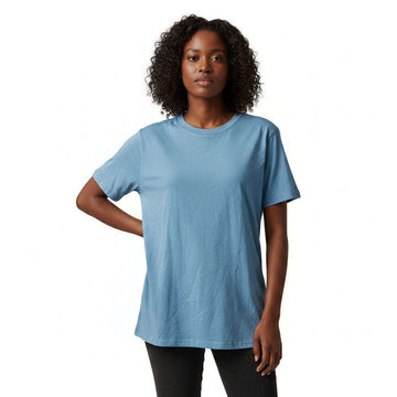 Sky Blue Short Sleeve Crew Neck T Shirt Nawao.com