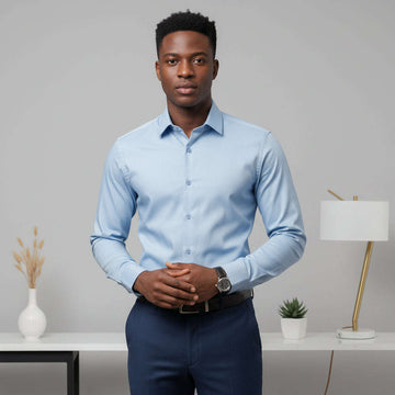 Sky Blue Stand Up Pack Shirt Sky Blue Nawao.com