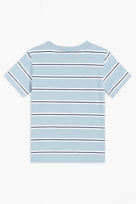 Sky Blue Striped Yarndyed Tshirt Nawao.com