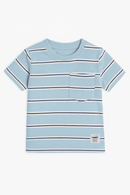 Sky Blue Striped Yarndyed Tshirt Nawao.com