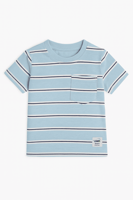 Sky Blue Striped Yarndyed Tshirt Nawao.com