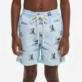 Sky Blue Surf Beach Aop Swim Shorts Sky Blue Nawao.com