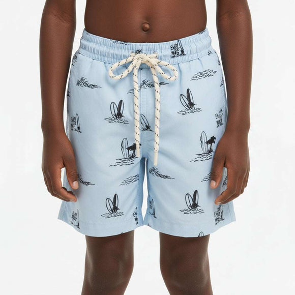 Sky Blue Surf Beach Aop Swim Shorts Sky Blue Nawao.com