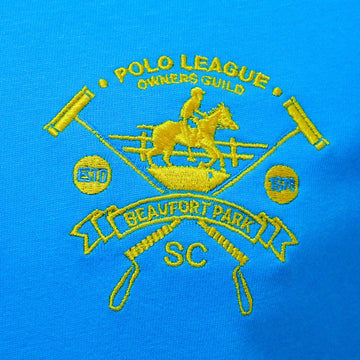 Sky Blue T Shirt With Y D Rib And Chest Logo Sky Blue Nawao.com