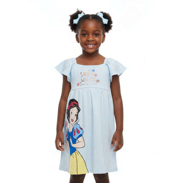 Skyblue Snow White Flatter Sleeve Dress Nawao.com