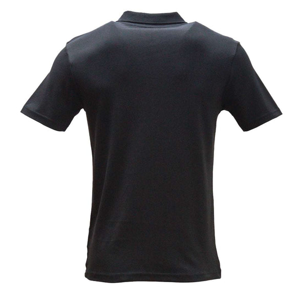 Slate Grey Zip Placket Polo Shirt With Chest Logo Dark Grey Nawao.com
