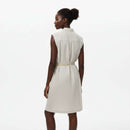 Sleeveless With Detailed Pocket And  Belted Waistcoat Beige Nawao.com