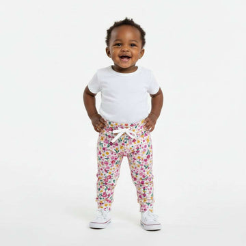 Solid Dusty Pinl Active Pants   Ivory All Over Print Active Pants  Assorted Nawao.com