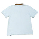 Solid Paster Grey Contrast Collar Polo With Embrodiery Nawao.com