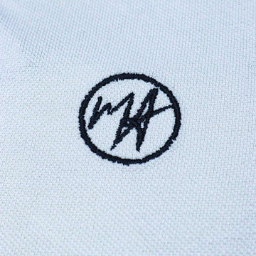 Solid Paster Grey Contrast Collar Polo With Embrodiery Nawao.com