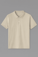 Solid Polo Shirt Beige Nawao.com