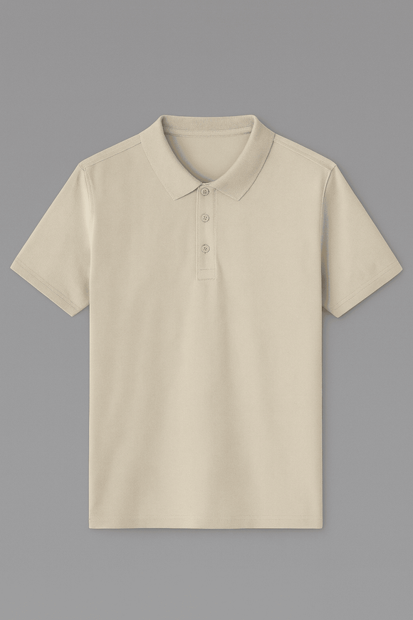 Solid Polo Shirt Beige Nawao.com