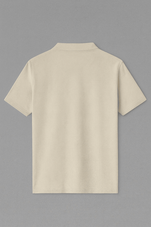 Solid Polo Shirt Beige Nawao.com