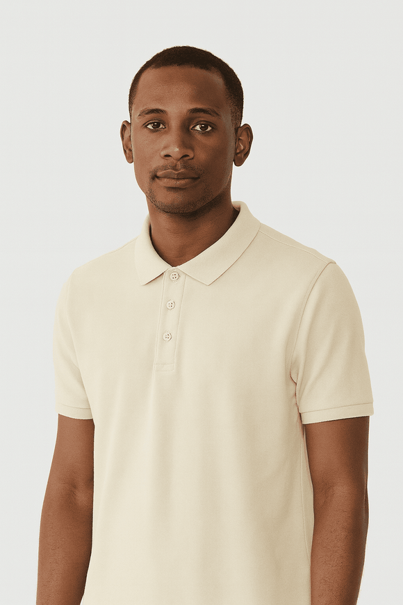 Solid Polo Shirt Beige Nawao.com
