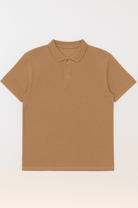 Solid Polo Shirt Brown Nawao.com