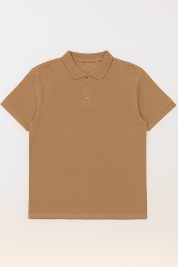 Solid Polo Shirt Brown Nawao.com