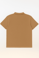 Solid Polo Shirt Brown Nawao.com