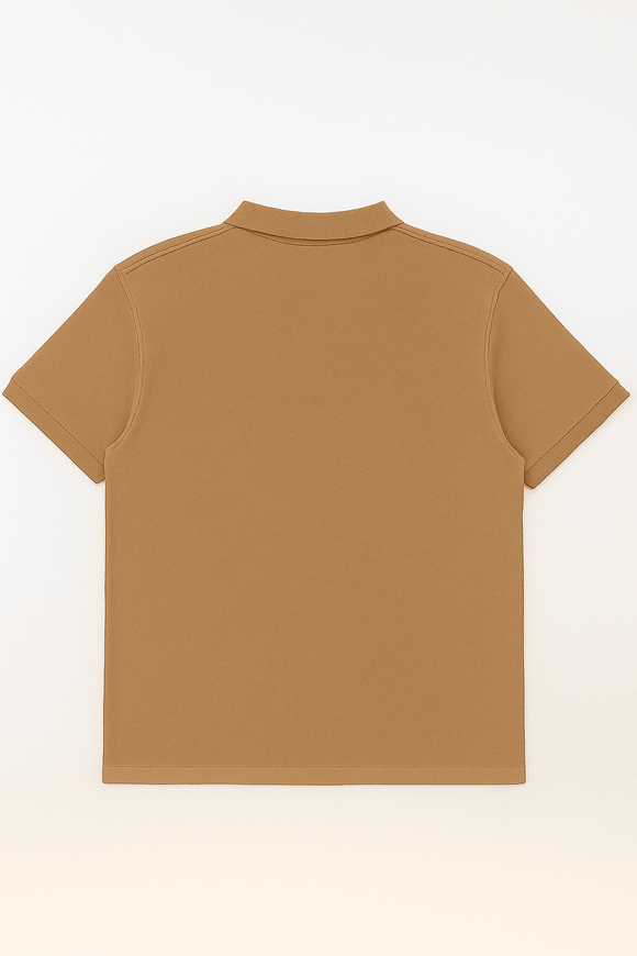 Solid Polo Shirt Brown Nawao.com