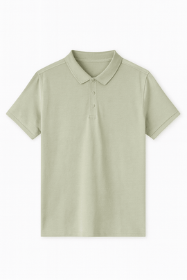 Solid Polo Shirt Green Nawao.com