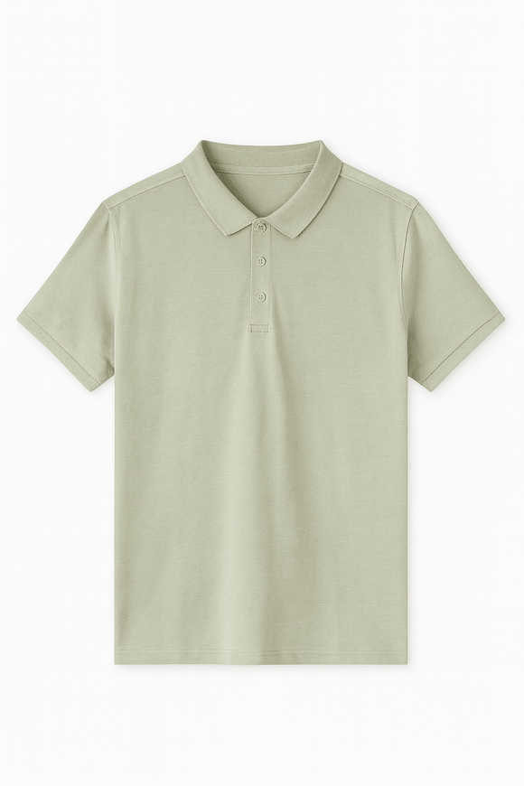 Solid Polo Shirt Green Nawao.com