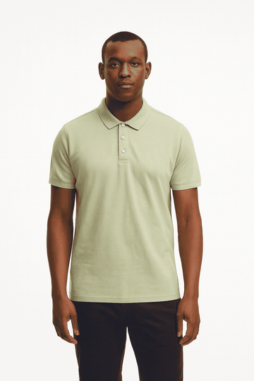 Solid Polo Shirt Green Nawao.com