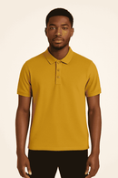 Solid Polo Shirt Mustard Small Nawao.com