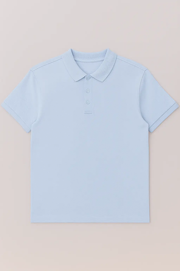 Solid Polo Shirt Pale Blue Nawao.com