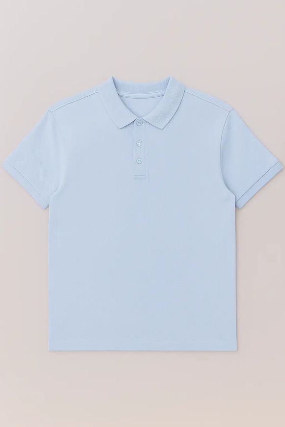 Solid Polo Shirt Pale Blue Nawao.com