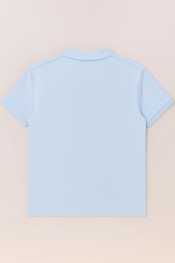 Solid Polo Shirt Pale Blue Nawao.com