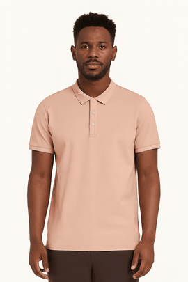 Solid Polo Shirt Pale Pink Nawao.com