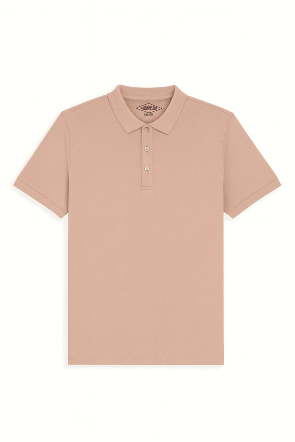 Solid Polo Shirt Pale Pink Nawao.com