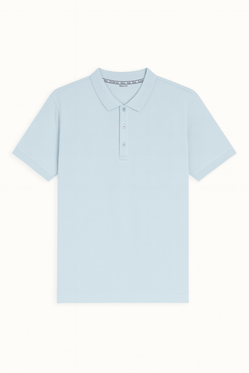 Solid Polo Shirt Sky Blue Nawao.com