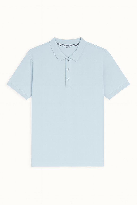 Solid Polo Shirt Sky Blue Nawao.com