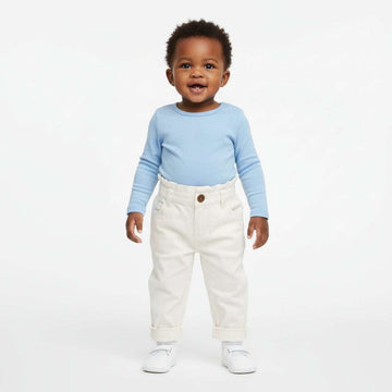 Solid White Paper Bag Trouser White Nawao.com