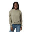 Split Front Assymetric Sweatshirt Green Nawao.com