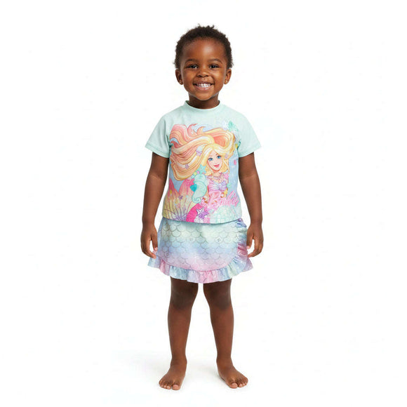 Ss Barbie Graphic Skirt Set Mint Nawao.com