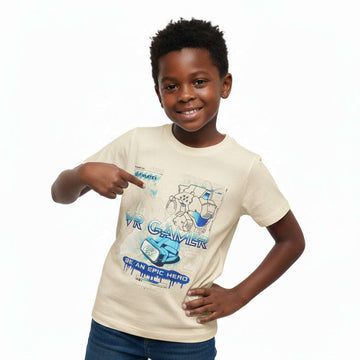 Stone Game Vr Printed Short Sleeve T Shirt Beige Nawao.com