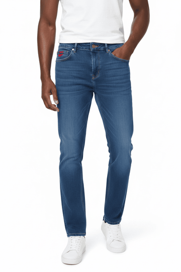 Straight Fit Denim Jeans Blue Nawao.com