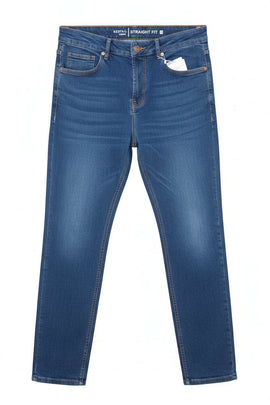 Straight Fit Denim Jeans Blue Nawao.com
