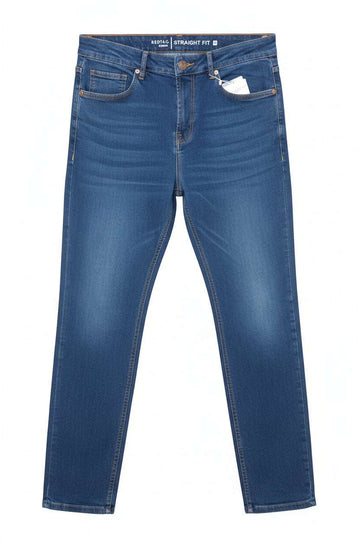 Straight Fit Denim Jeans Blue Nawao.com