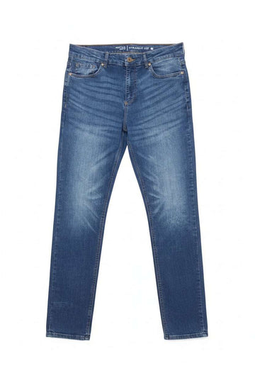 Straight Fit Denim Jeans Indigo 36 Waist Nawao.com