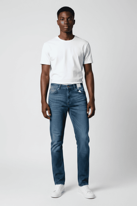 Straight Fit Denim Jeans Indigo 36 Waist Nawao.com