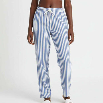 Striped Relaed Wide Leg Pant Blue Nawao.com