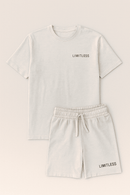 T Shirt And Pyjama Shorts Set Mid Grey Nawao.com