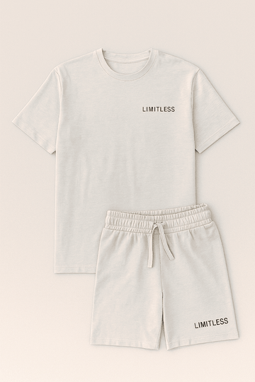 T Shirt And Pyjama Shorts Set Mid Grey Nawao.com