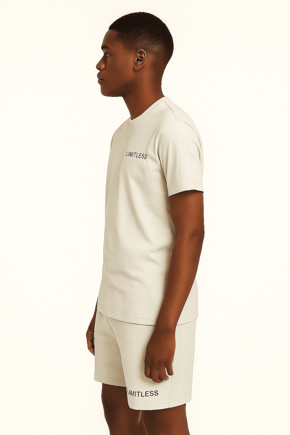 T Shirt And Pyjama Shorts Set Mid Grey Nawao.com